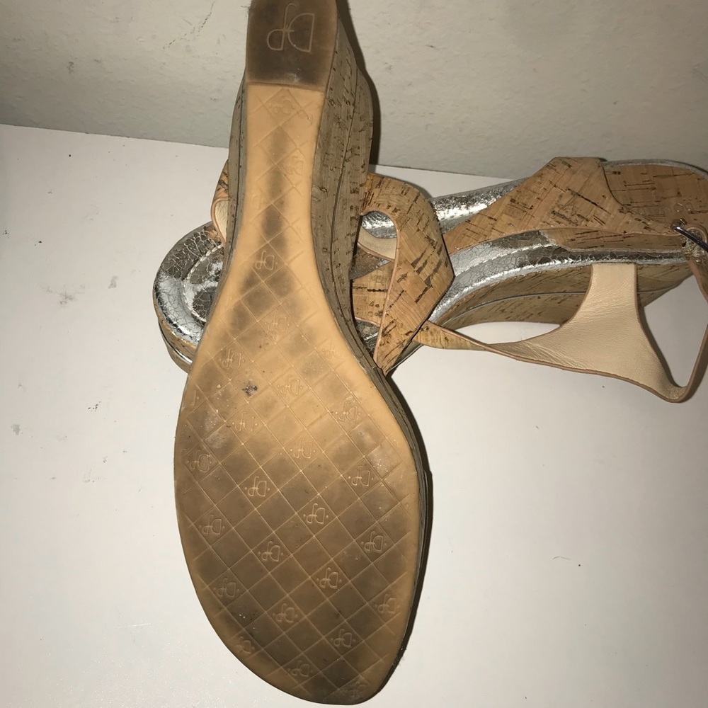 Donald J. Pliner platform cork and foil wedge heel - Picture 8 of 8
